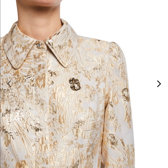 RICKIE FREEMAN FOR TERI JON Metallic Brocade Shirtdress Gown - Picture 3 of 4